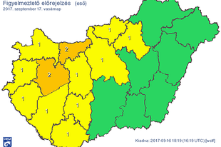 AZ ORSZÁG NAGY RÉSZÉN SOK ESŐRE FIGYELMEZTET A METEOROLÓGIAI SZOLGÁLAT