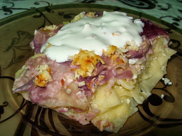 Kéthagymás túrós csusza