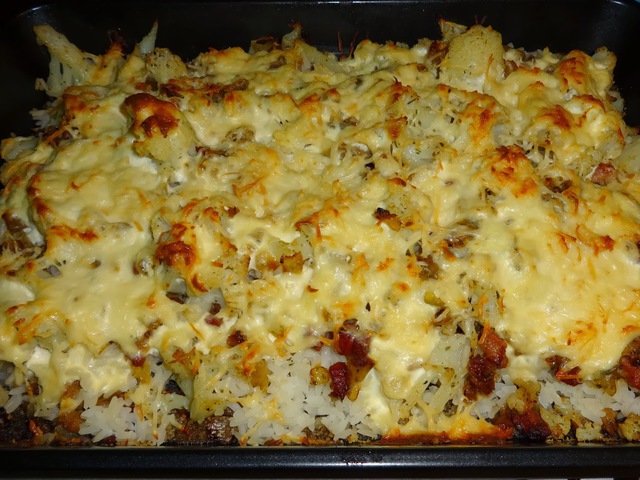 Baconös rakott karfiol