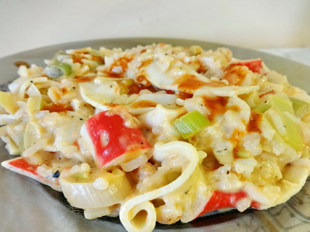 Tejszínes surimi levendulás chili szósszal