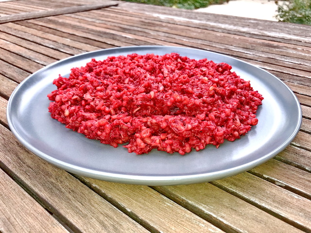 Céklás-tonhalas bulgur