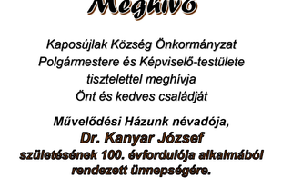 100 éve született Dr. Kanyar József
