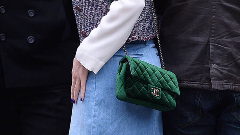 CHANEL VELVET FLAP BAG