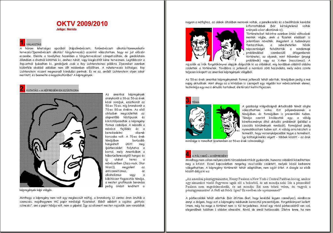 OKTV 2009 Munkanapló - 1-2. oldal