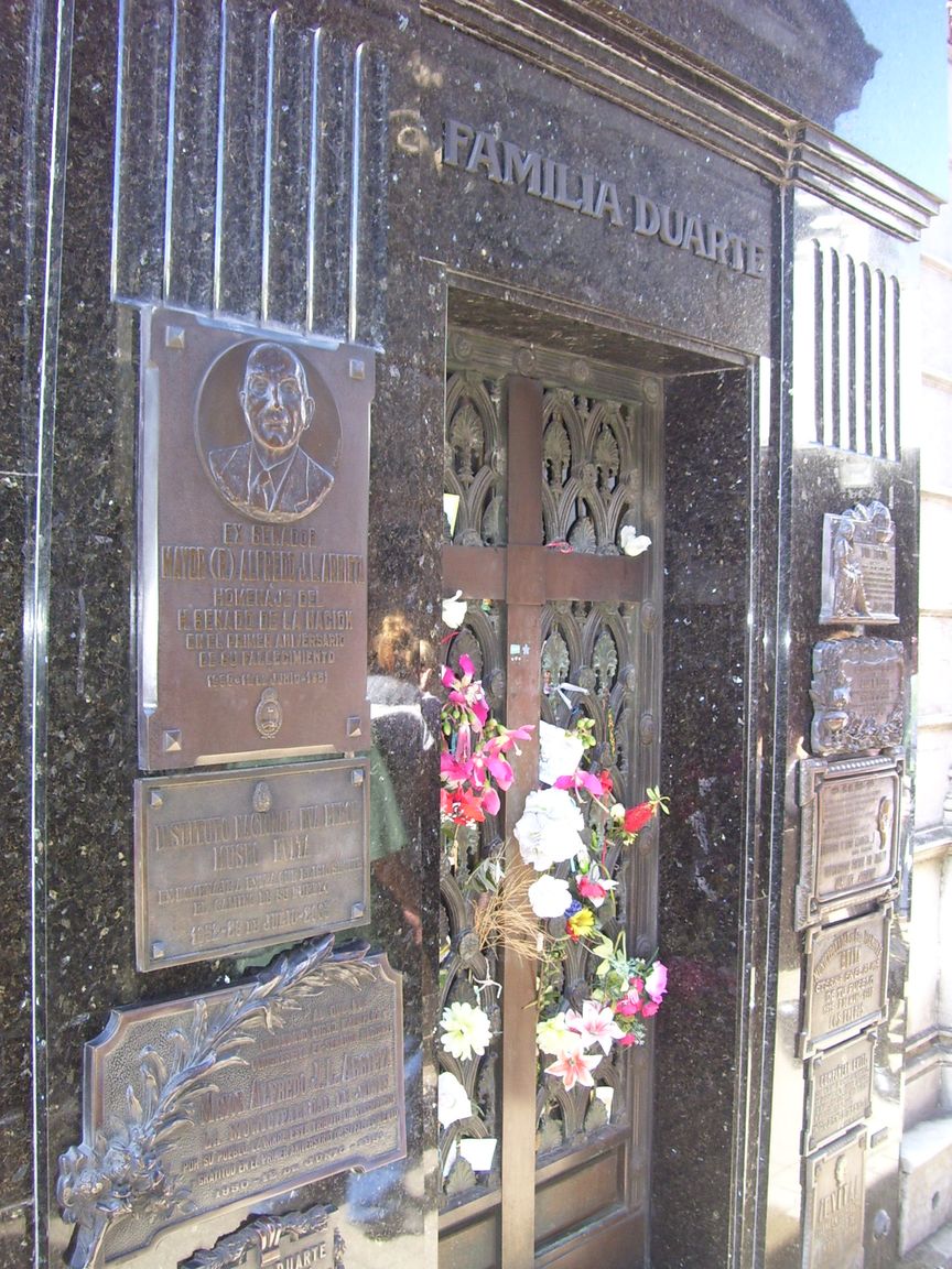 Evita sírhelye a Recoletában
