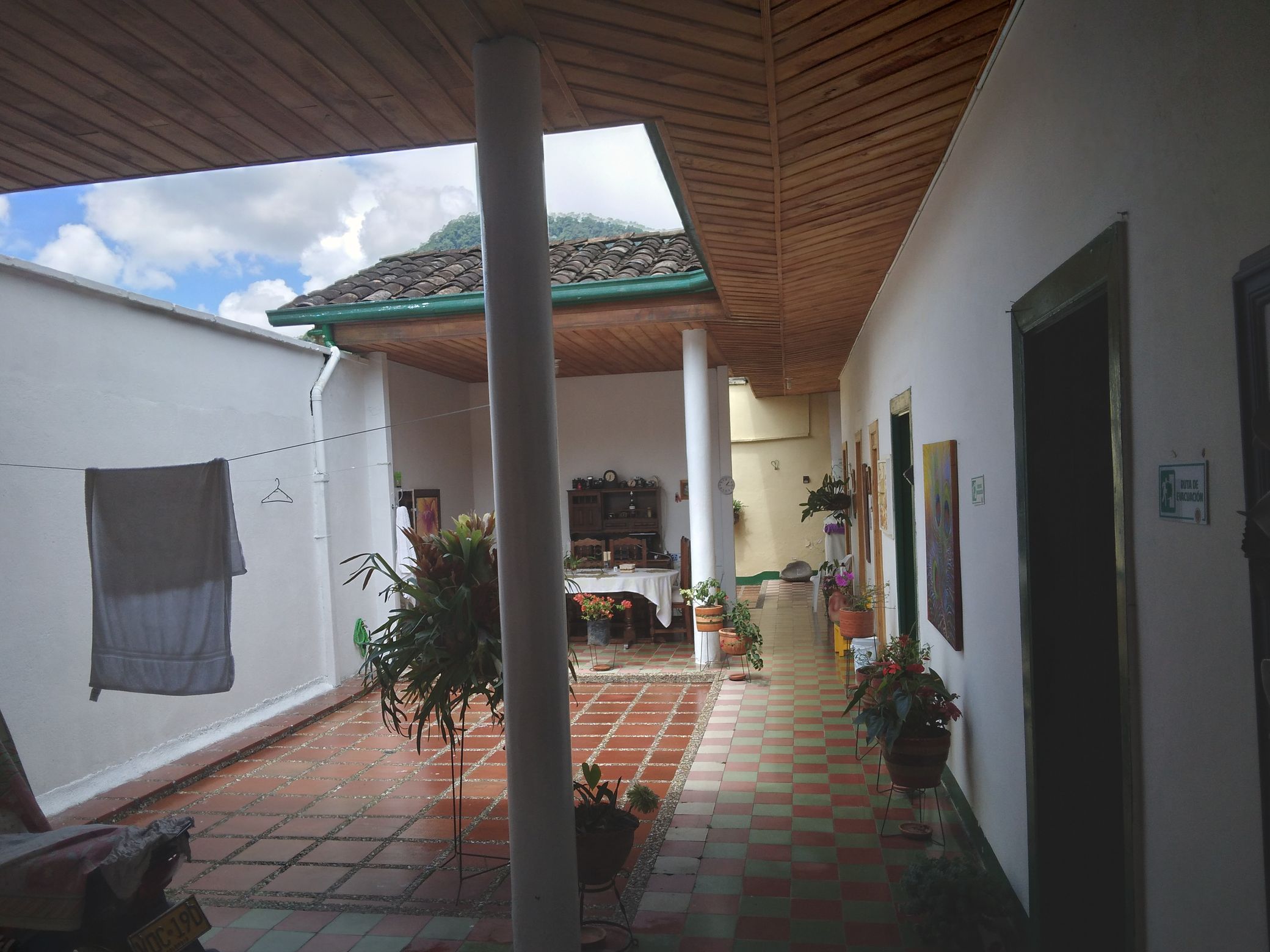 Tipikus ház Jardínban, nyitott belső udvarral, nekem nagyon bejött