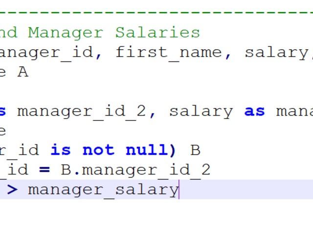 Employee and Manager Salaries SOLUTION