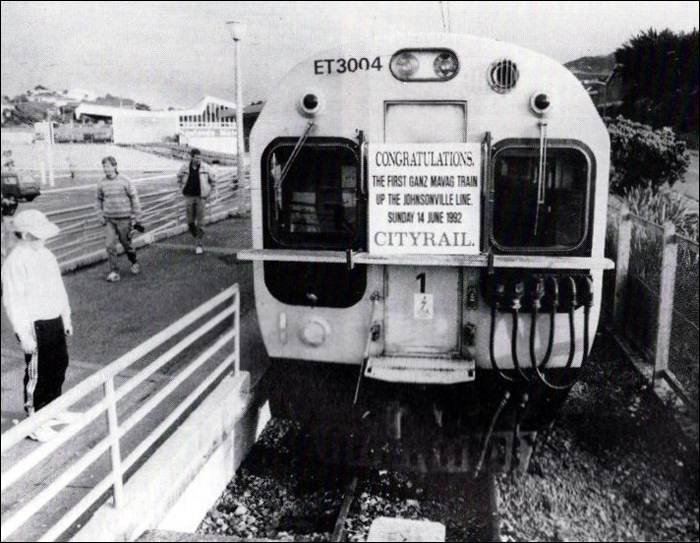 Az első, Johnsonville-ig közlekedő Ganz EMU tesztjárat 1992. június 14-én. (Forrás: Rails Magazine, 1992/8, p. 10.)