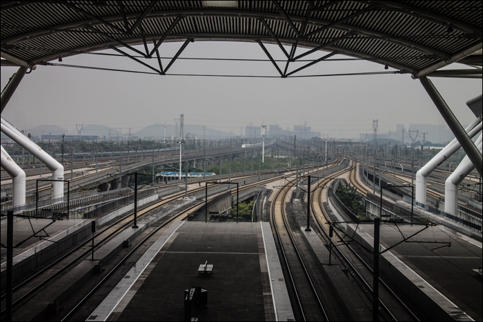 Guangzhou - Déli pályaudvar részlete.