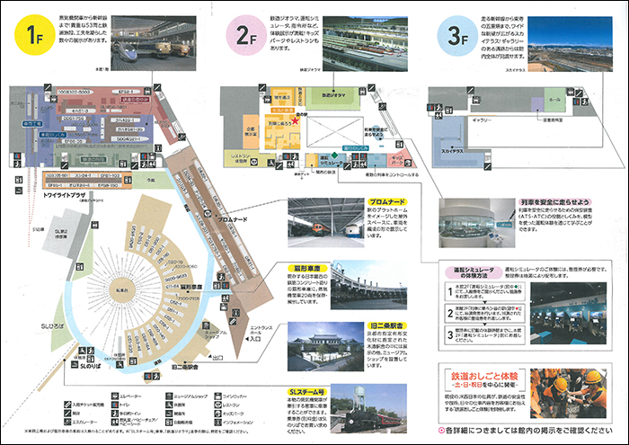 A Kyotoi Vasúti Múzeum térképe. (A képre kattintva az nagyobb méretben is megtekinthető!)