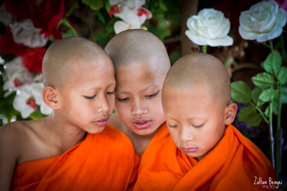 Fiatal szerzetesek a Wat Phrathat Doi Suthepben