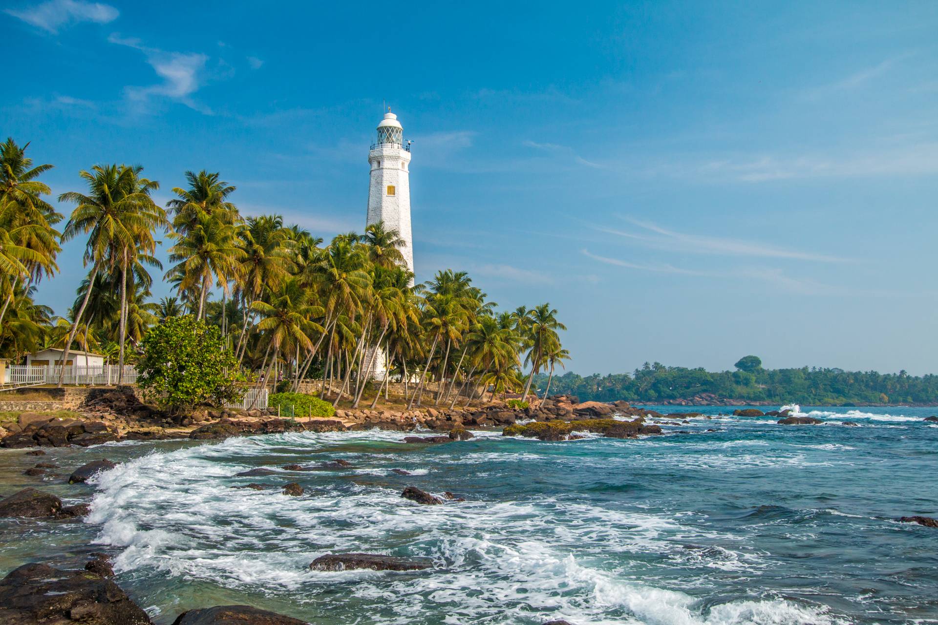 A Dondra Head Lighthouse Srí Lanka legdélebbi pontján.