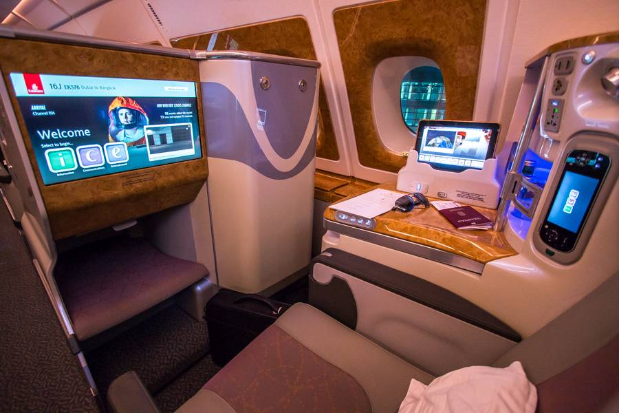 Ülésem az Emirates business osztályon (A380)