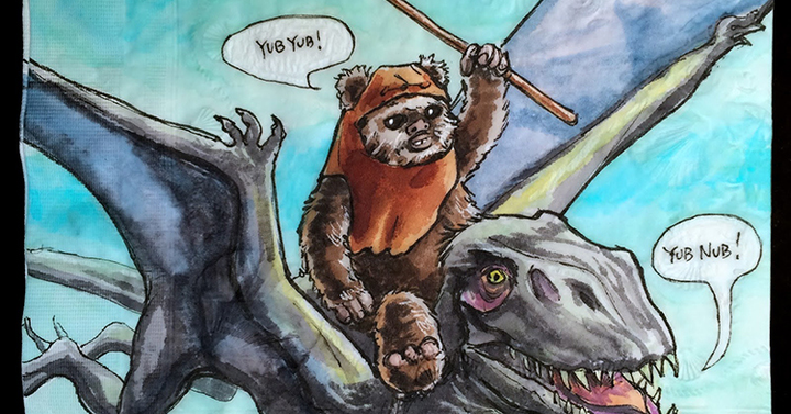 Star Wars karakterek dinókon lovagolnak