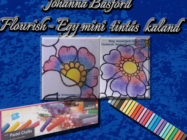 Johanna Basford Flourish – Egy Mini Tintás Kaland színezőkönyv – Virágok – 3. rész