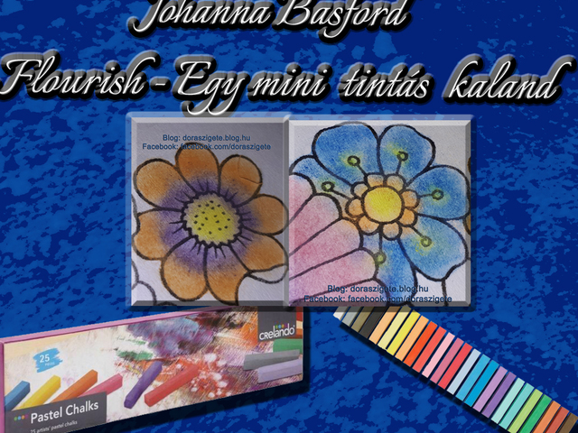 Johanna Basford Flourish – Egy Mini Tintás Kaland színezőkönyv – Virágok – 2. rész