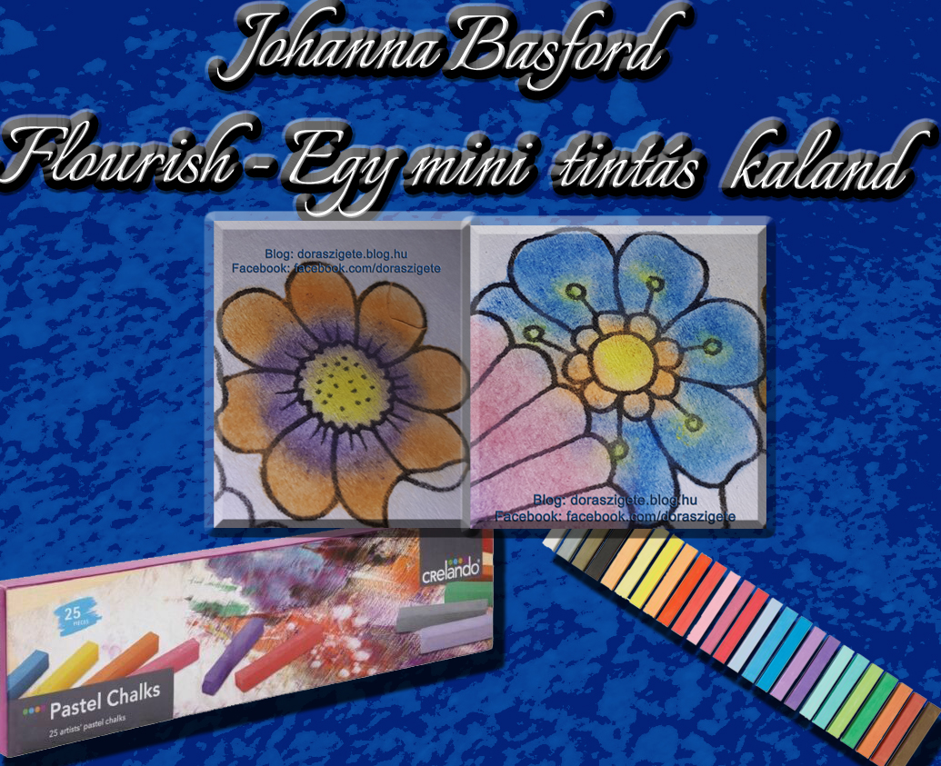 Johanna Basford Flourish – Egy Mini Tintás Kaland színezőkönyv – Virágok – 2. rész