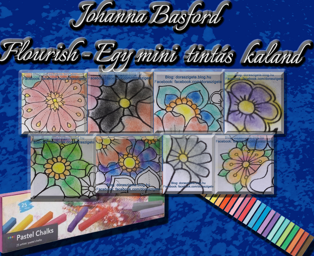 Johanna Basford Flourish – Egy Mini Tintás Kaland színezőkönyv – Virágok – 5. rész