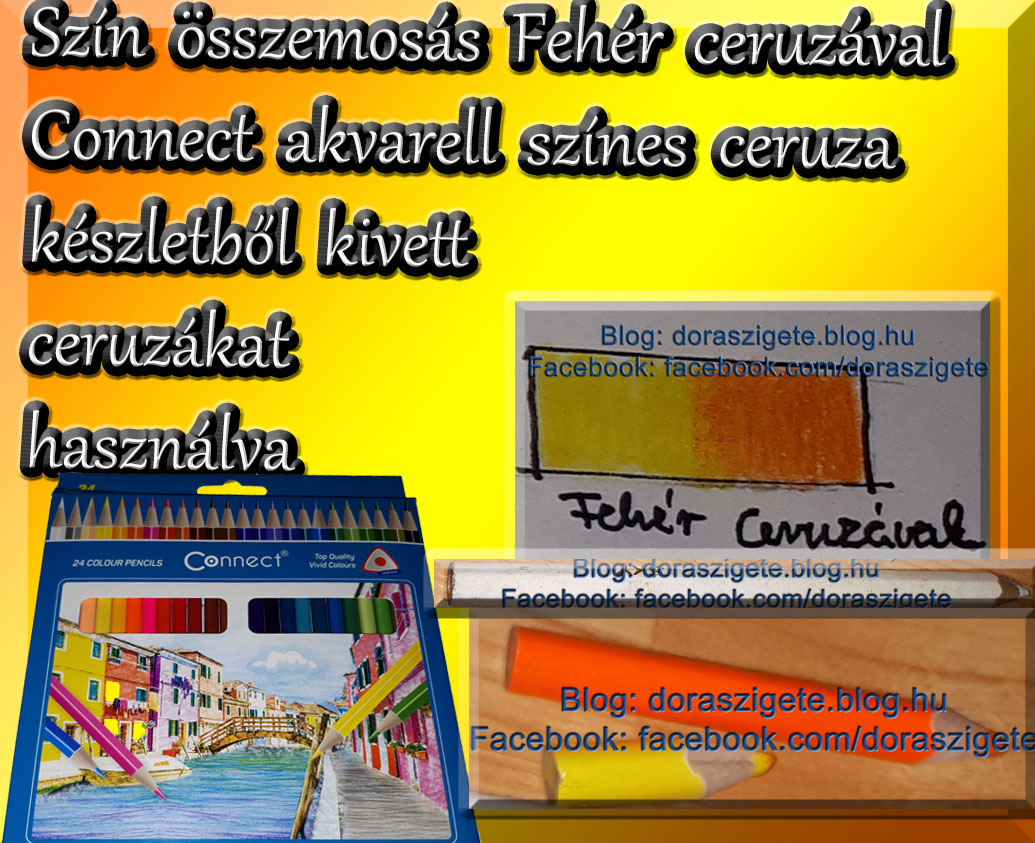 Szín összemosás Fehér ceruzával Connect akvarell színes ceruza készletből kivett ceruzákat használva - Videóval