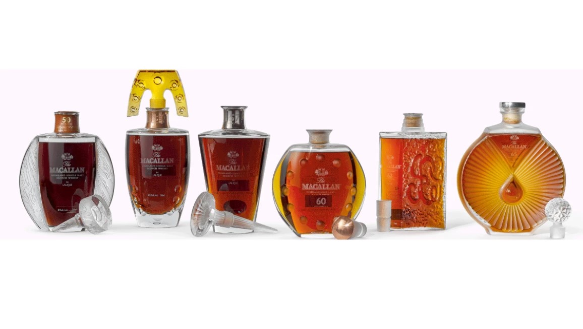 Macallan whisky Lalique dekanterekben