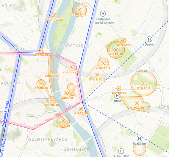 magyarország légtér térkép Online térkép a légtérhasználatról   Drón Info