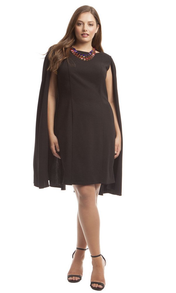 Adrianna Papell Plus Size Structured Cape Dress