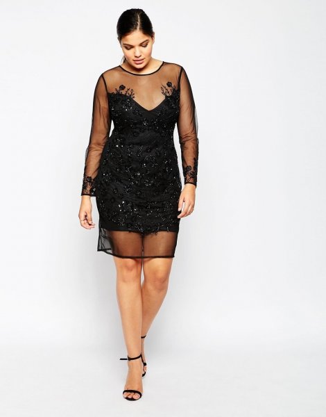 Lovedrobe-Sheer-Dress-with-Embellished-Overlay