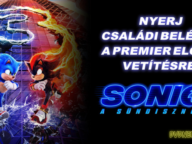 Játék: nyerj családi belépőt a "Sonic, a sündisznó 3" című film premier előtti vetítésére!