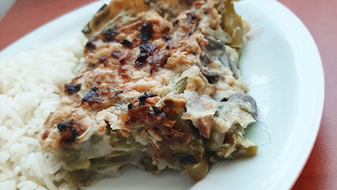 Vegán zöldbabos casserole