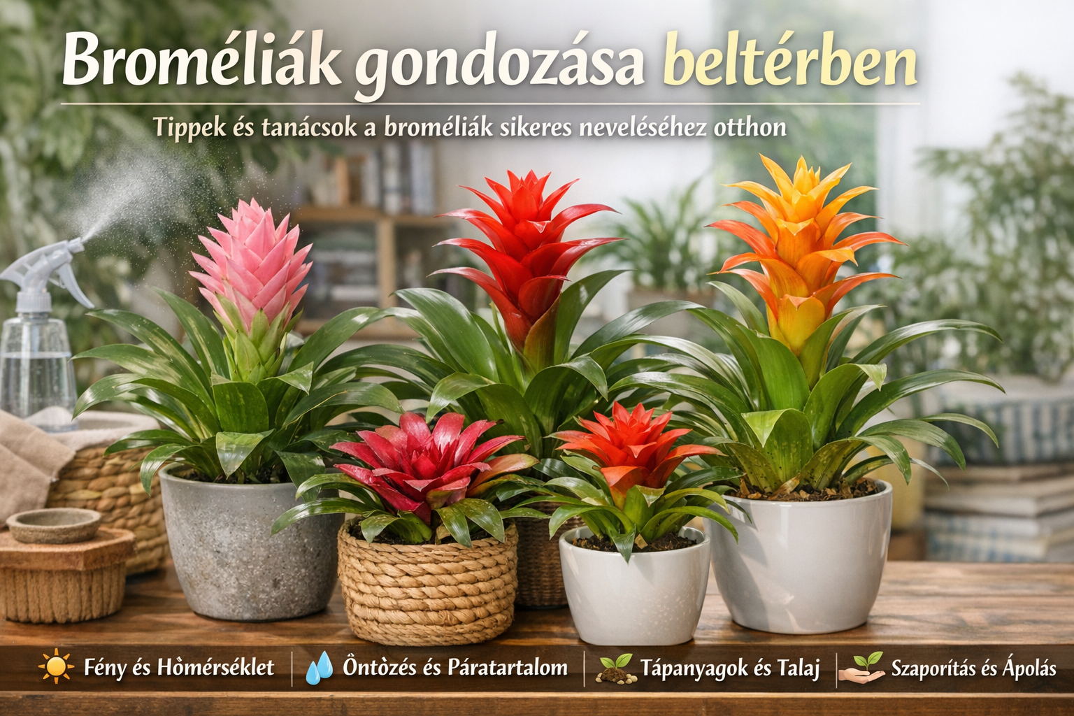 Broméliák gondozása beltérben