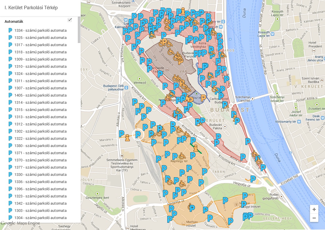 budapest térkép 1 kerület Megújult a Parkolási díjtérkép   egyker.blog budapest térkép 1 kerület