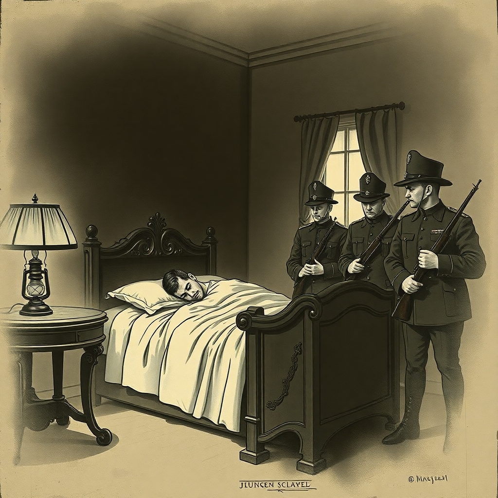 soft_dreamy_atmosphere_black_and_white_vintage_illustration_dimly_lit_early_20th-century_hungarian_room_ornate_furnishings_carved_wooden_bed_table_with_kerosene_lamp_heavy_curtains_sleeping_man_in_bed_surrou.jpg