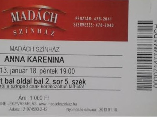 Anna Karenina (2013. 01. 18.) – Madách Színház