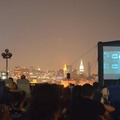 Open air cinema in Hoboken