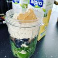 Good Morning #healthyfood #smoothie #vegan #veganfood #plantbased #healthy #food#healthyfood #breakfast #vegansofig #fitness #foodporn #cleaneating #organic #crueltyfree #spinach #hemp #peanutbutter #blueberry #flex #alpro