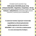 Vágányzári menetrend 2020. január 4-től 2020. január 12-ig