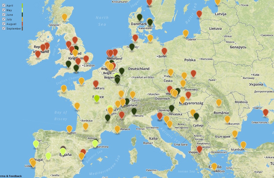 fesztivál térkép magyarország Merre menjünk fesztiválozni Európában?   Európa Pont fesztivál térkép magyarország