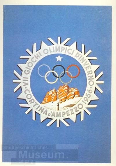 Kép: VII. Téli olimpia írott és képes plakát, Várostörténeti Múzeum, Lipcse; CC BY-NC-SA