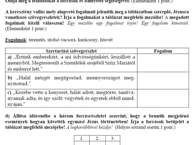 2023. május - történelem középszintű érettségi feladatok megoldással