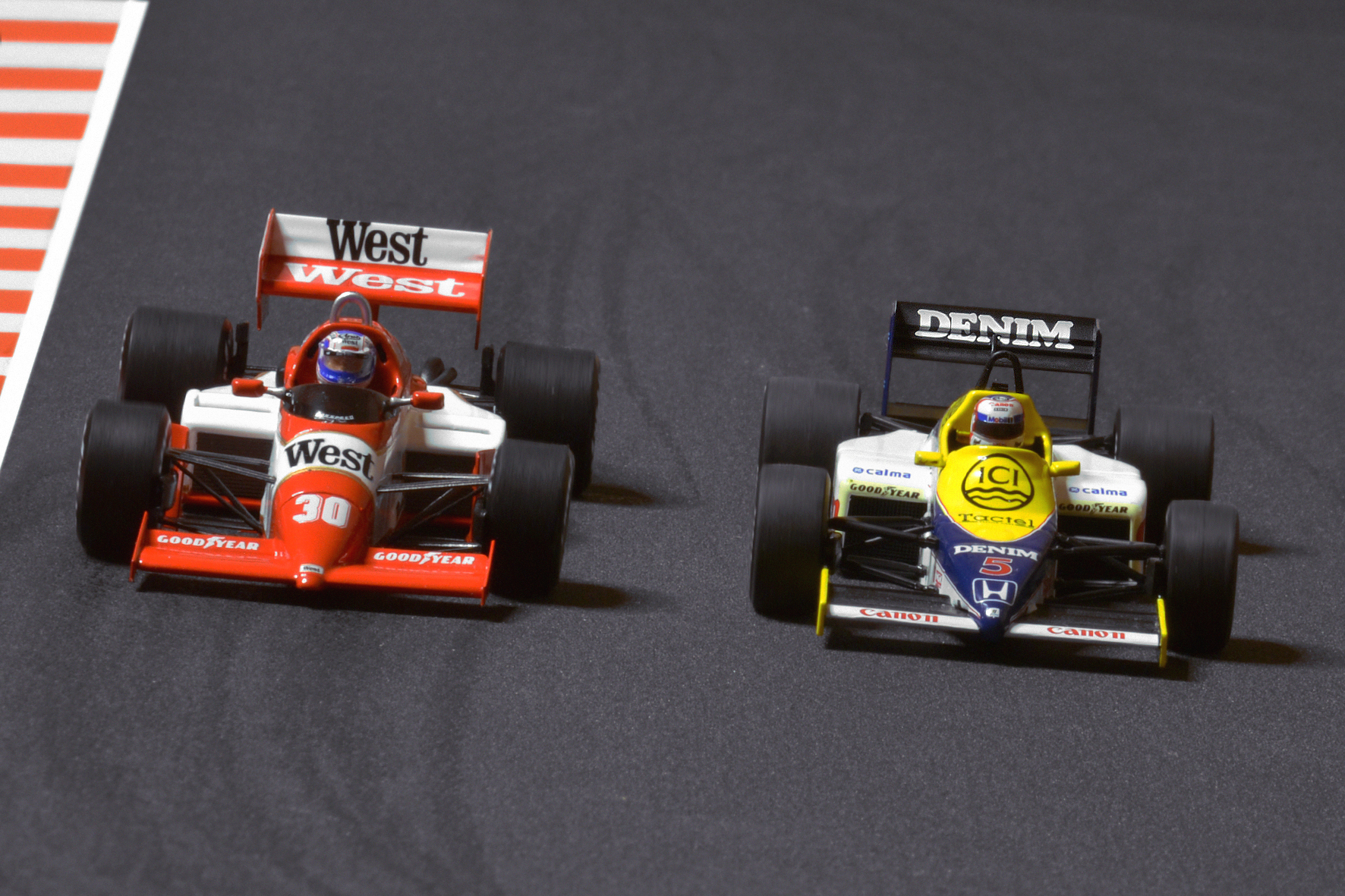 Zakspeed 841 Jonathan Palmer vs Williams FW10 Nigel Mansell 1985 - Spark & Mincihamps 1:43