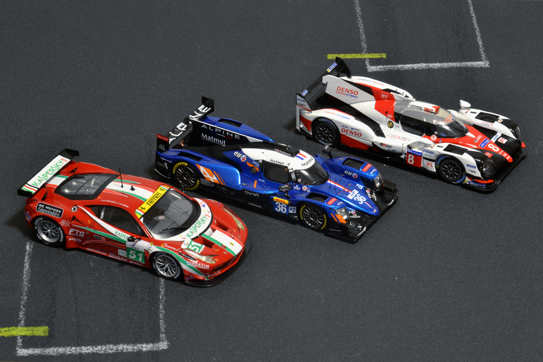 Ferrari 458 LMGTE<br />Pro & Alpine A470 LMP2 & Toyota TS050 Hybrid LMP1