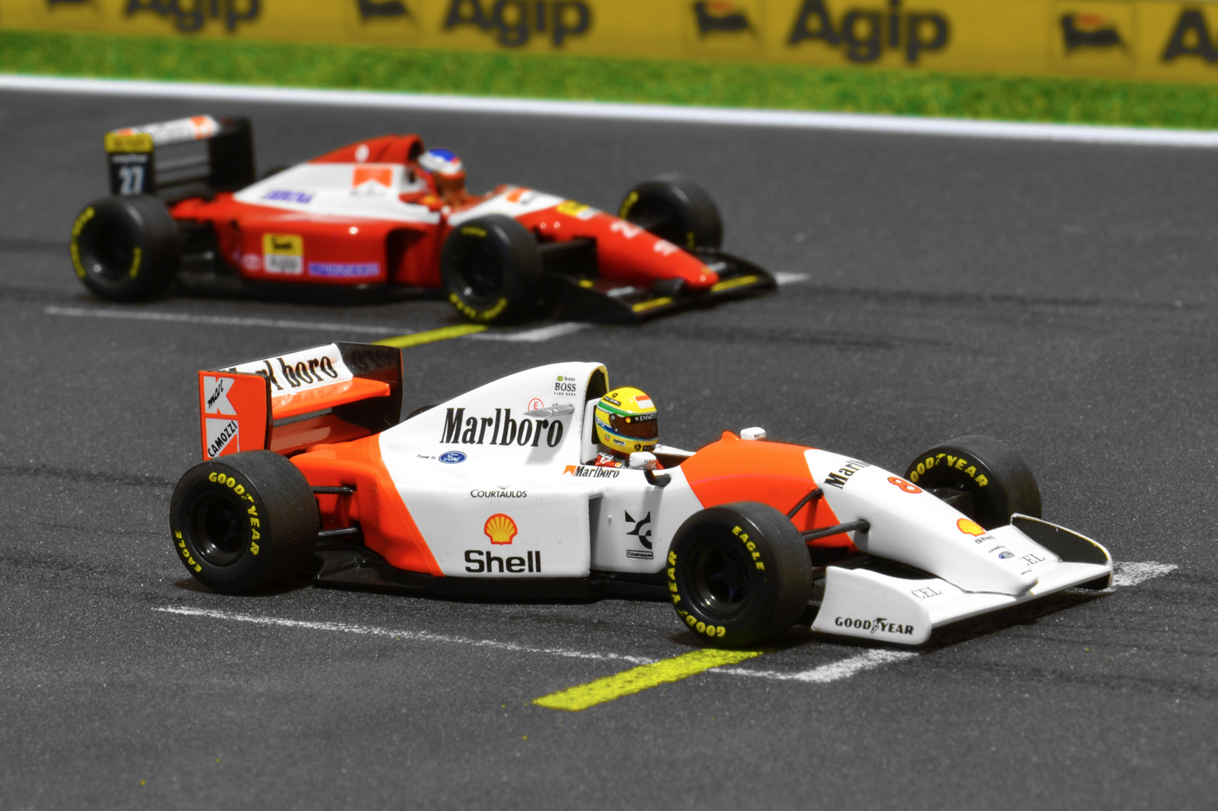 McLaren MP4/8 Ayrton Senna & Ferrari F93A Jean Alesi 1993 - Minichamps & Altaya 1:43