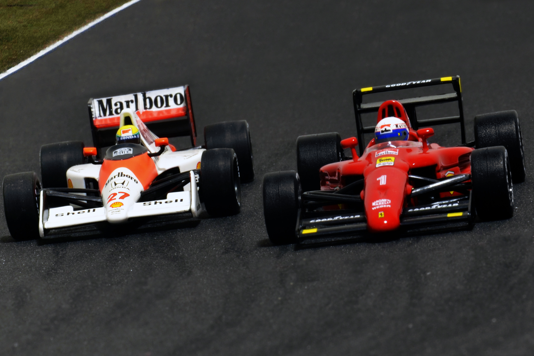 Senna vs Prost 1990 - McLaren MP4/5B Minichamps & Ferrari 641 Altaya (Conversion)