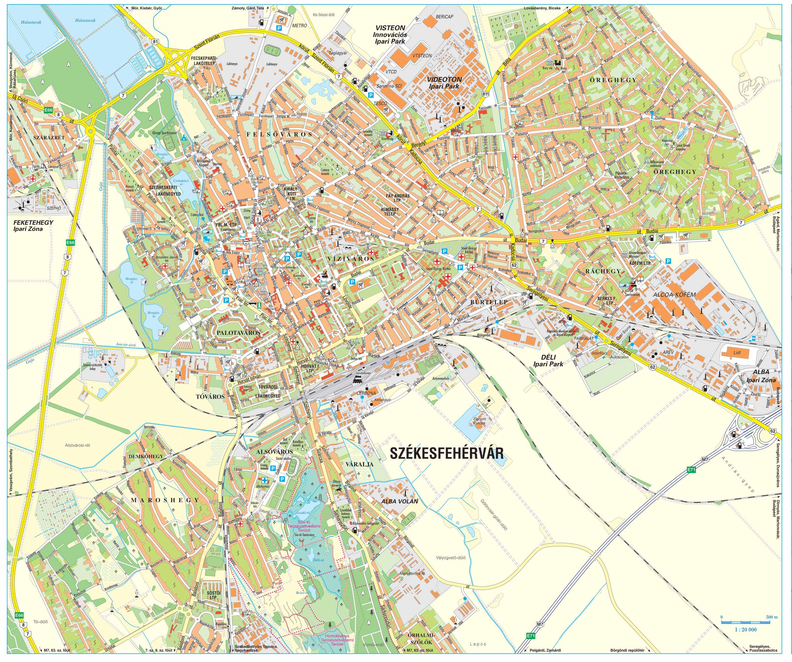 székesfehérvár térkép fehéren feketén székesfehérvár térkép