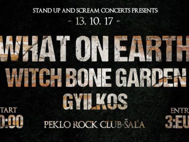 SUaS PRESENTS: WHAT ON EARTH, GYILKOS és WITCH BONE GARDEN koncert Sellyén!