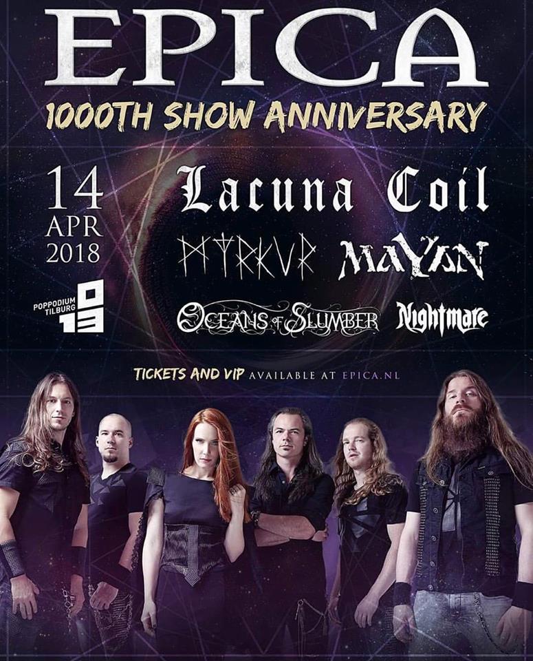 A Lacuna Coil is fellép az Epica áprilisi buliján