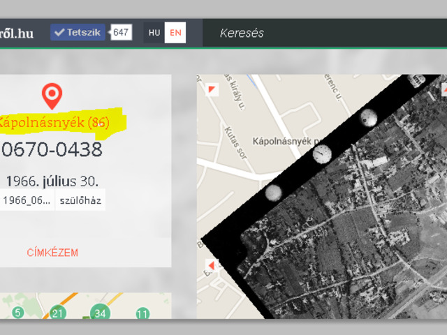Képekhez tartozó településnevek megállapítása