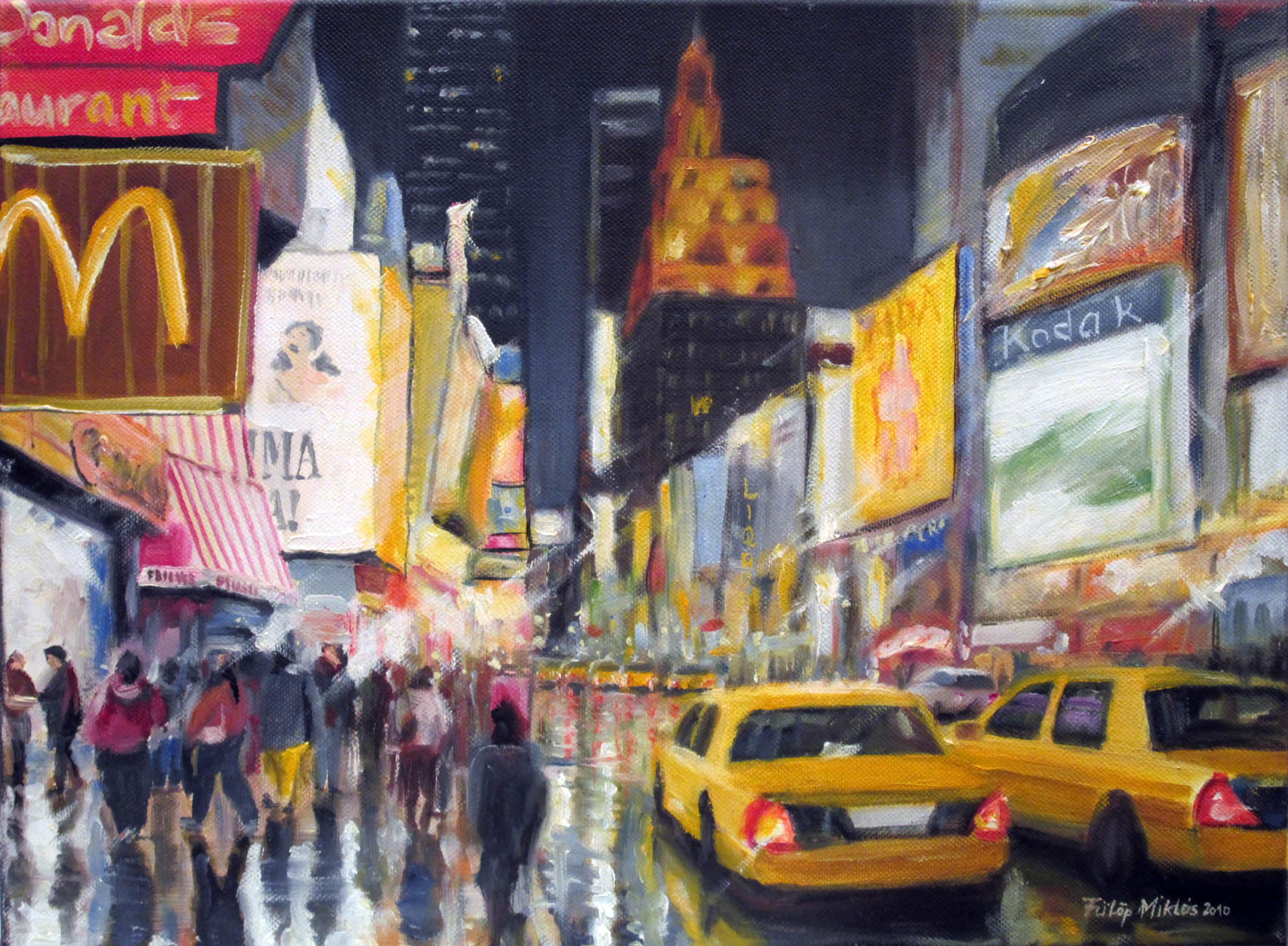 Times Square<br />30x40 cm, olaj/vászon (2010)<br />29 000 Ft