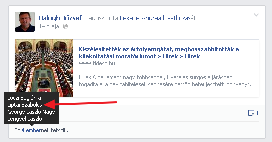 Balogh_Jozsef_Fidesz_kepviselo_facebook_poszt_Liptai_Szabolcs_Szabika_trafikos_lajk_like_kapcsolat.png