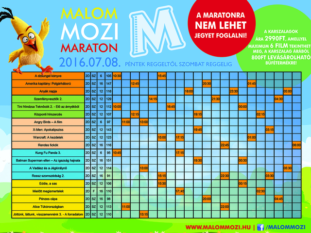 XX. Malom Mozi Maraton (2016. nyár)